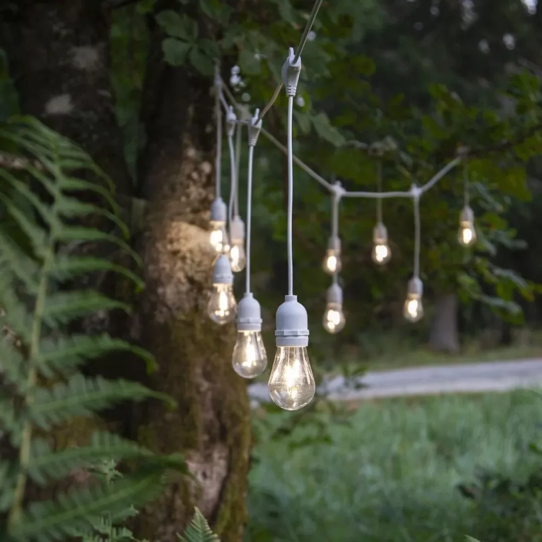 LED Party-Kette String Light in Weiß 10-flammig IP44 günstig online kaufen