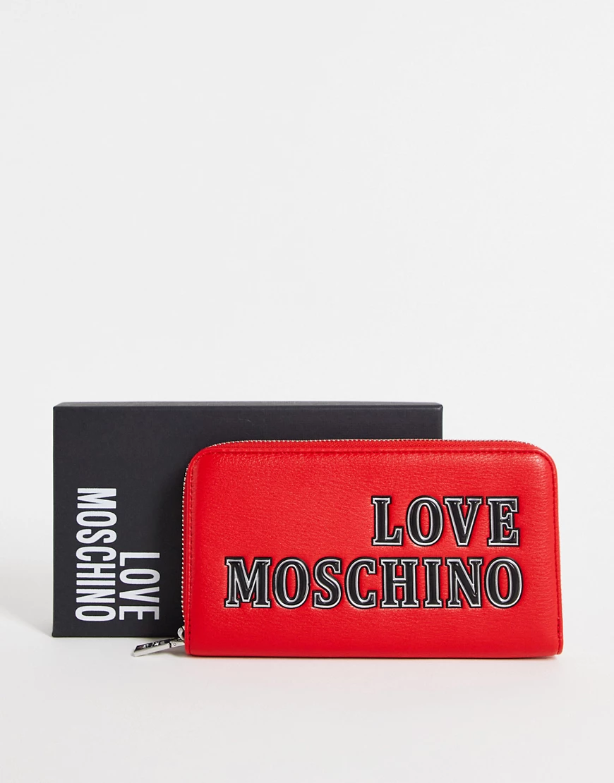 Love Moschino – Große Geldbörse in Rot mit Logo günstig online kaufen