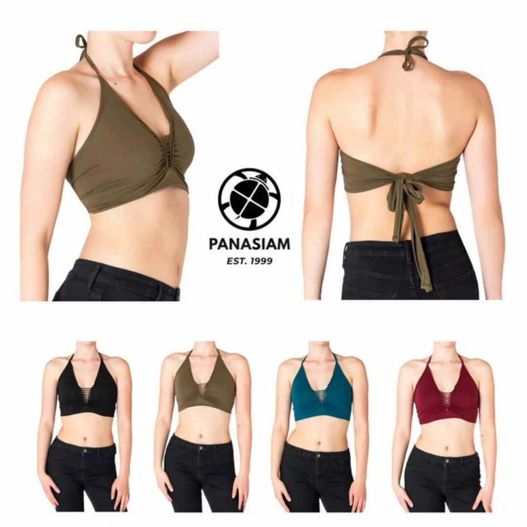 PANASIAM Crop-Top Damen Bademode Triangel Bikini Top mit Bindebändern Sexy günstig online kaufen