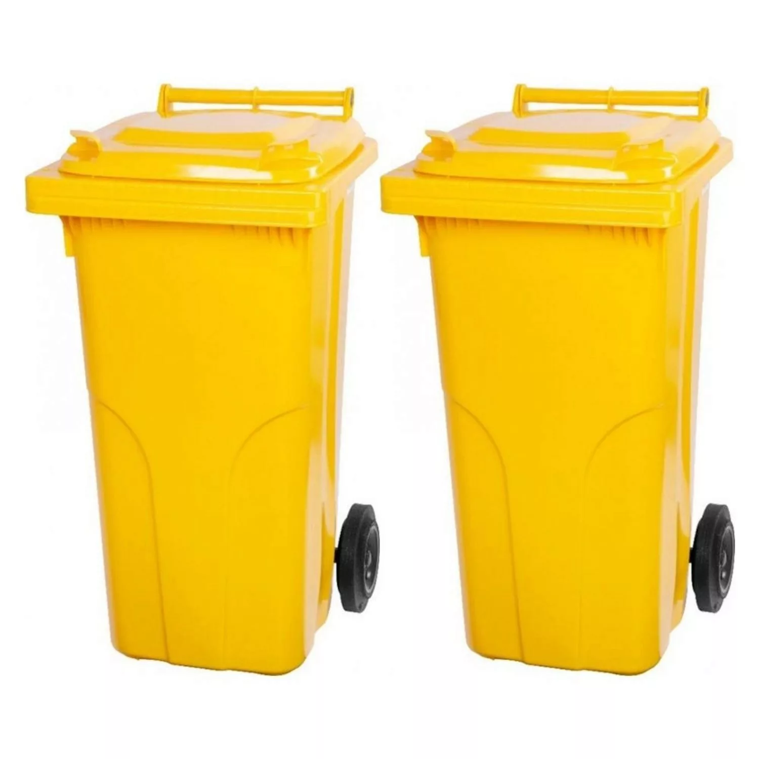 PROREGAL SuperSparSet 2x 2-Rad-Mülltonne Mgb HDPE-Kunststoff 120 Liter Gelb günstig online kaufen