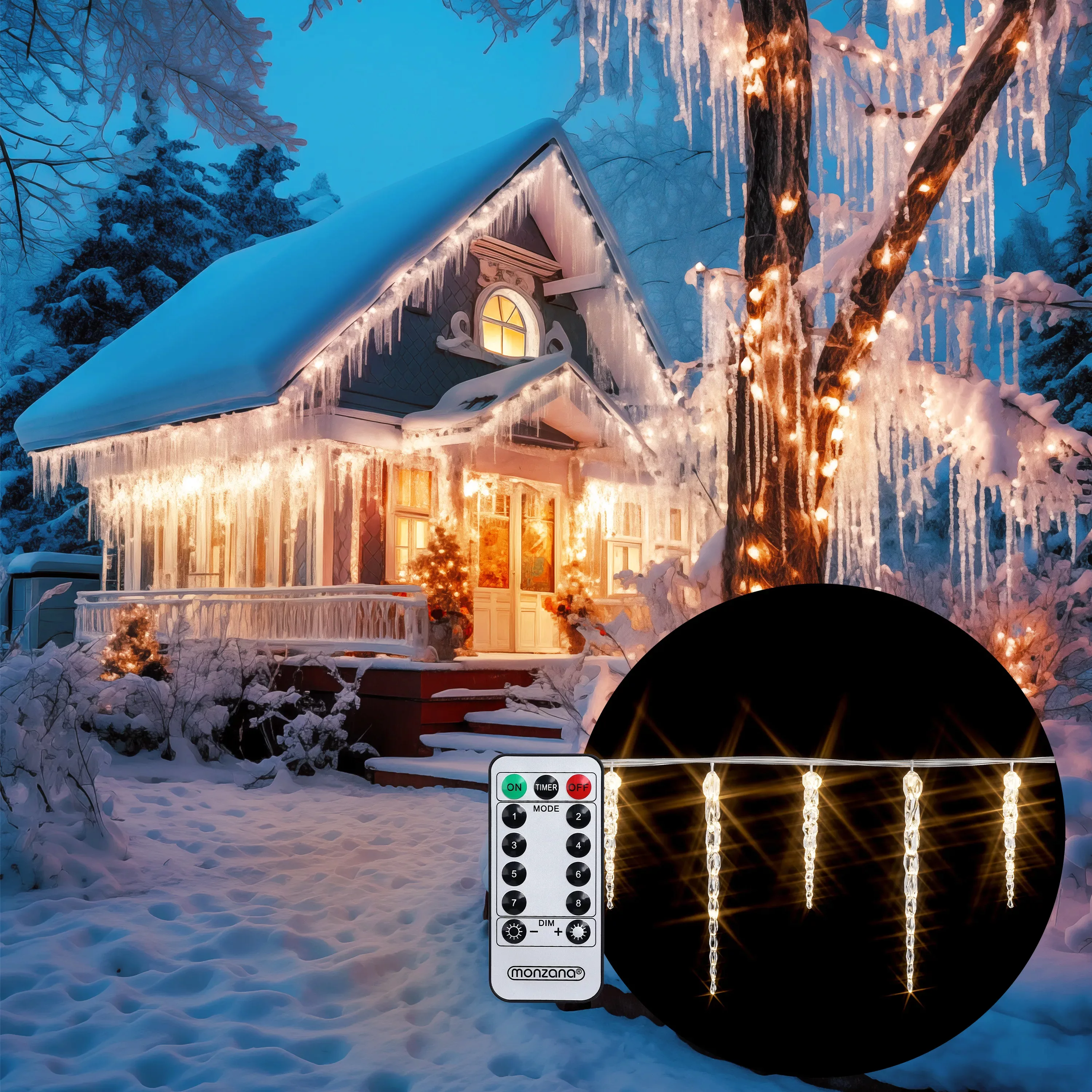 Lichterkette Weihnachten Eiszapfen 40 LEDs 10,4m günstig online kaufen