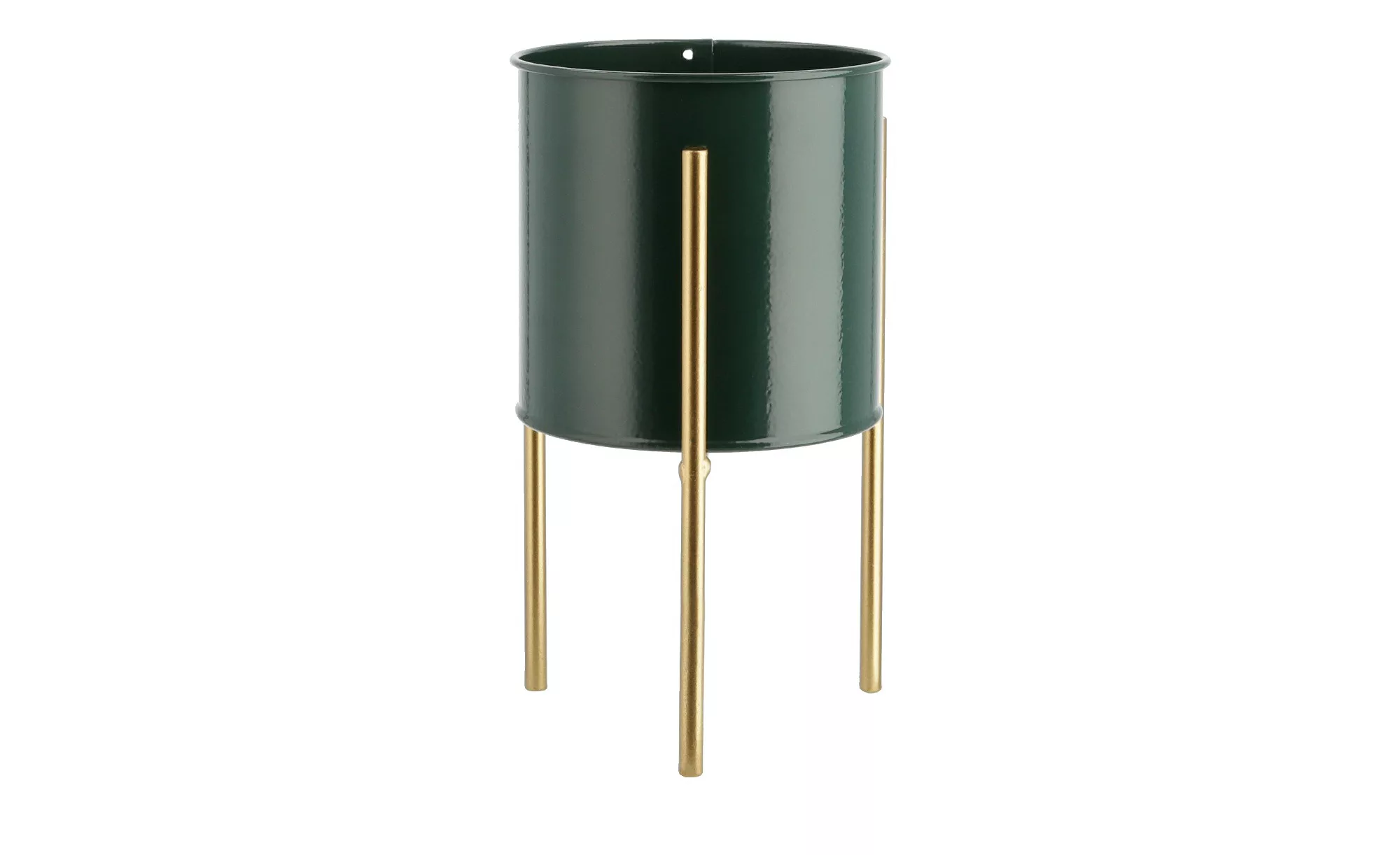 Übertopf - grün - Metall - 17,3 cm - Dekoration > Dekoartikel - Möbel Kraft günstig online kaufen