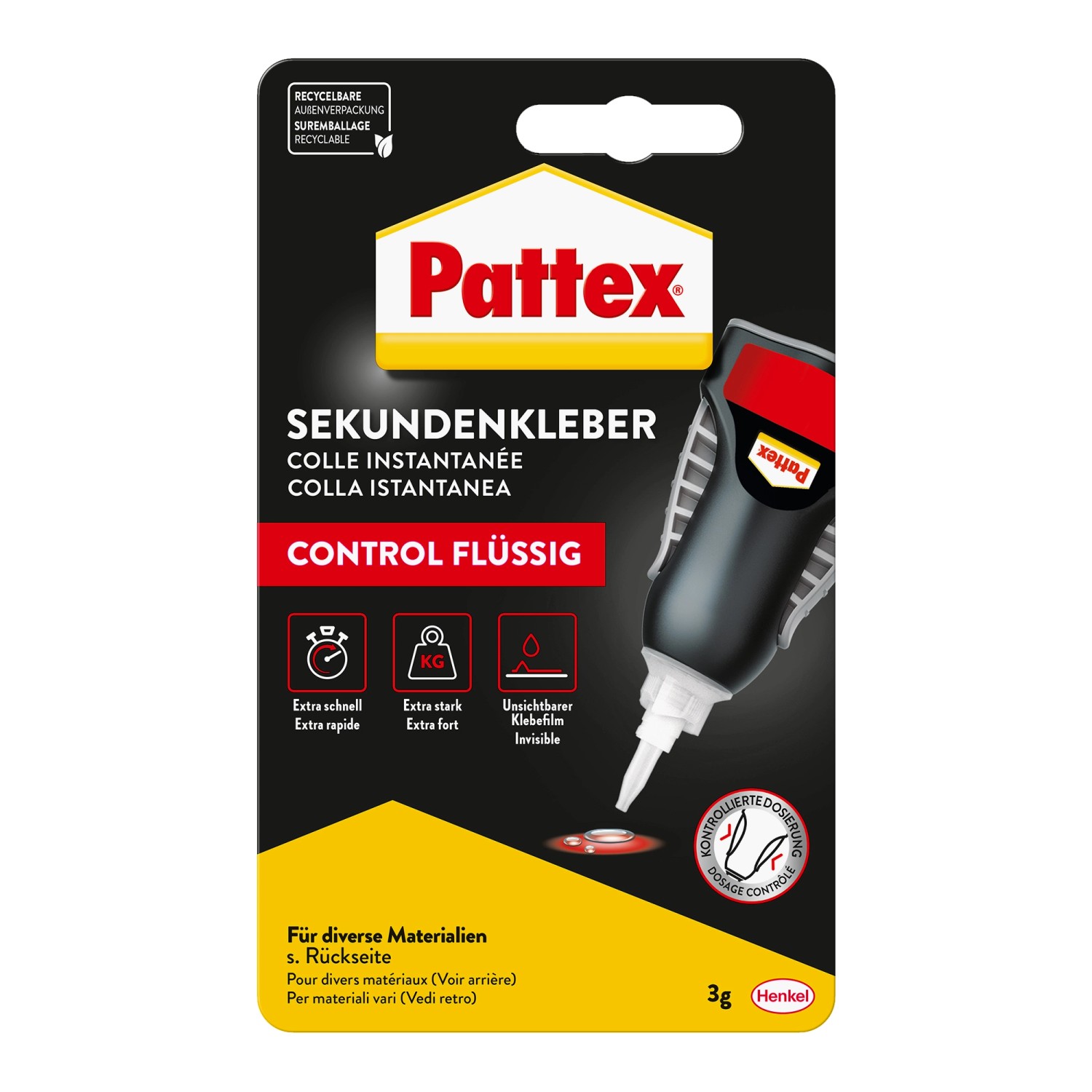 Pattex Flüssigkleber Sekundenkleber Flüssig Matic Farblos 3g günstig online kaufen