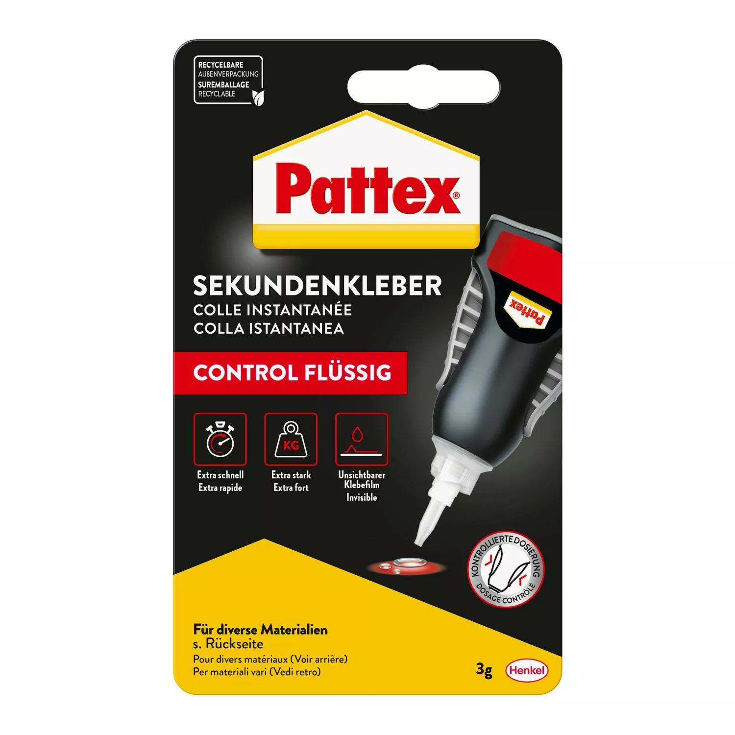 Pattex Flüssigkleber Sekundenkleber Flüssig Matic Farblos 3g günstig online kaufen