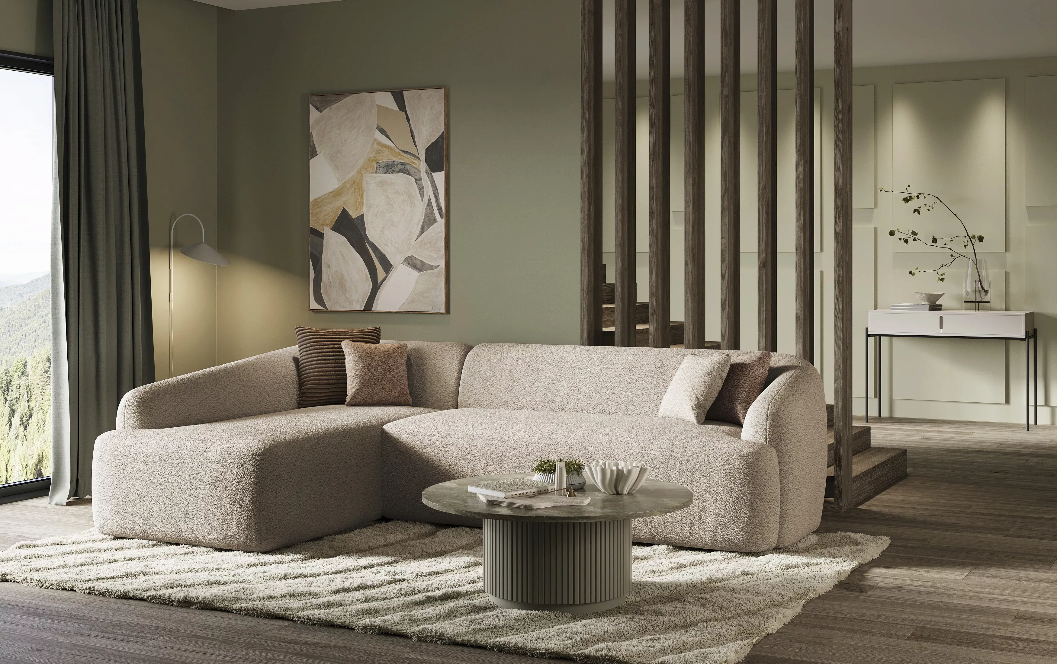 INOSIGN Ecksofa "Nergal, organisches Design, Breite 296cm, L-Form", Moderne günstig online kaufen