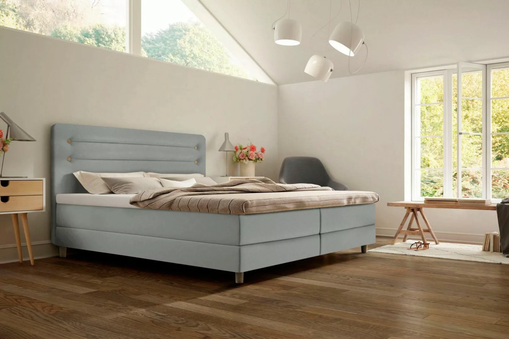 Schlaraffia Boxspringbett Fidelio, inkl GELTEX® Next Topper, Holzfuß in Eic günstig online kaufen