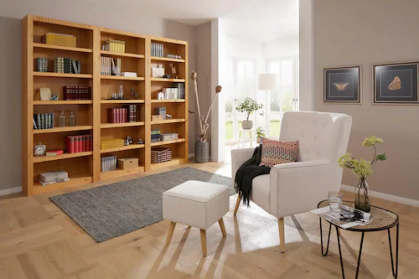 Home affaire Bücherwand »Bergen«, aus schönem massivem Kiefernholz, 3 tlg. günstig online kaufen