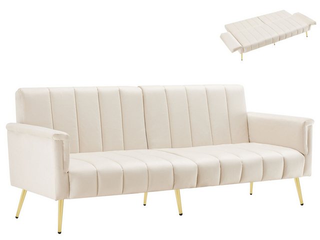 SeedWave Schlafsofa 3-Sitzer Sofa mit Schlaffunktion, Samt-Klappsofa,kleine günstig online kaufen