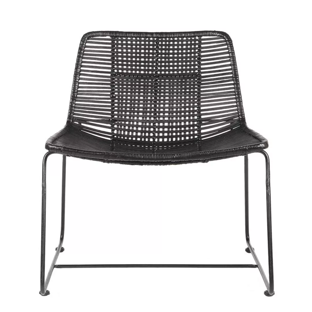 Lounge Sessel aus Rattan Schwarz günstig online kaufen