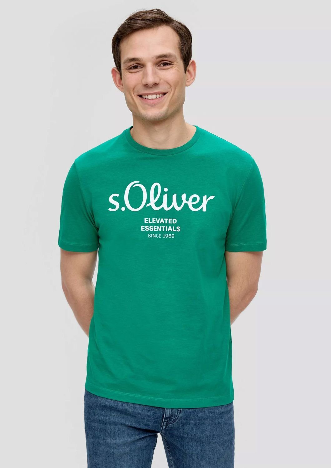 s.Oliver T-Shirt mit Metallic-Logo-Aufdruck im 2er günstig online kaufen