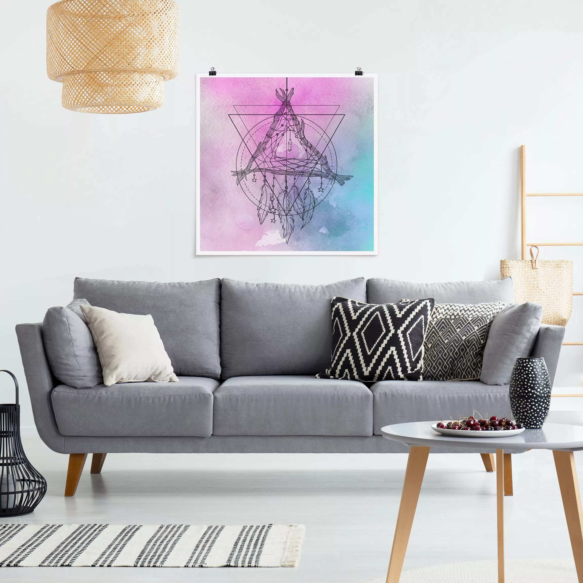 Poster Boho Traumfänger Aquarell günstig online kaufen