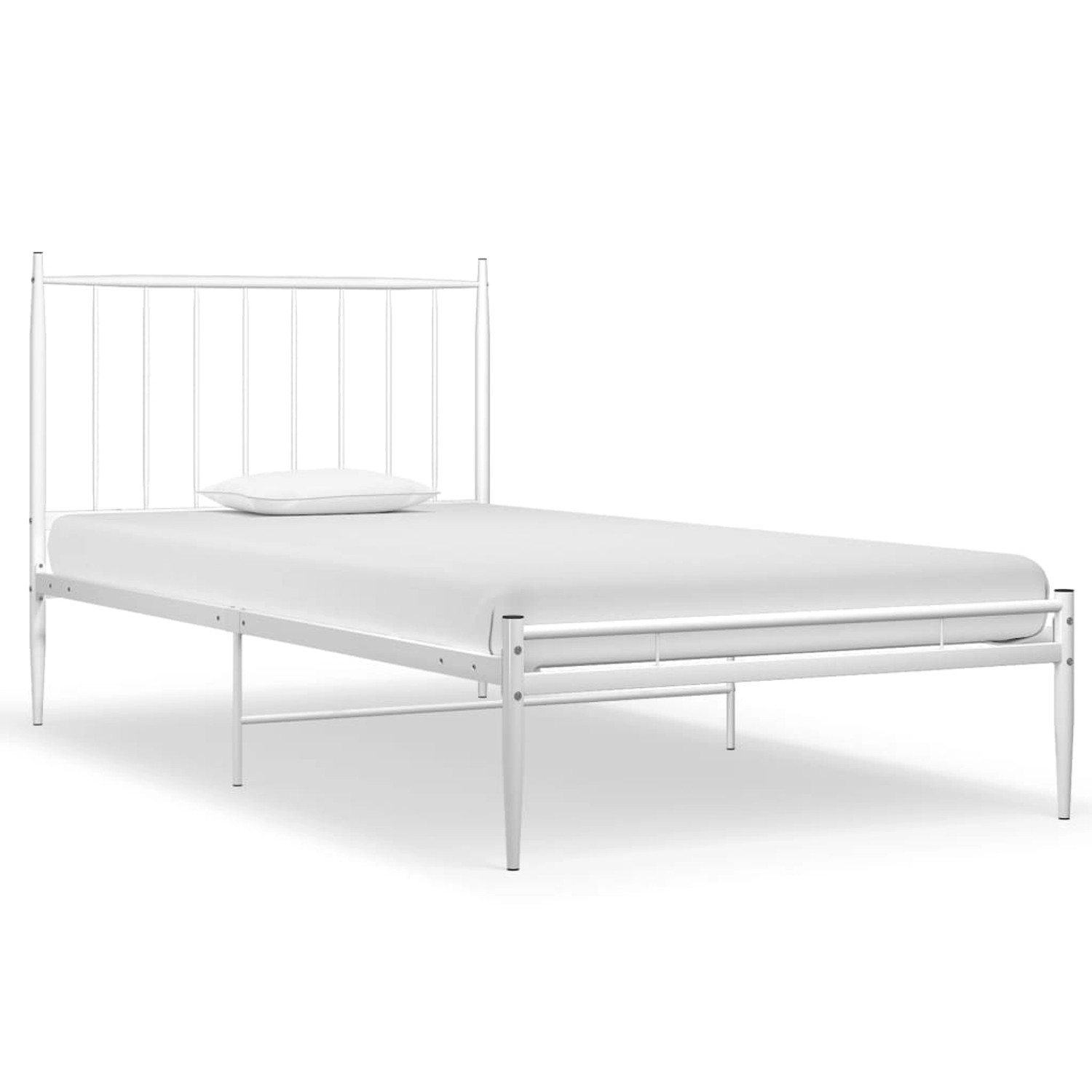 vidaXL Bettgestell Bett Weiß Metall 90x200 cm Bettgestell günstig online kaufen