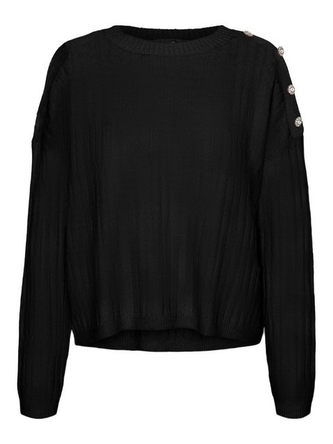 Vero Moda Rundhalspullover VMELYA LS O-NECK BUTTON PULLOVER GA BOO günstig online kaufen