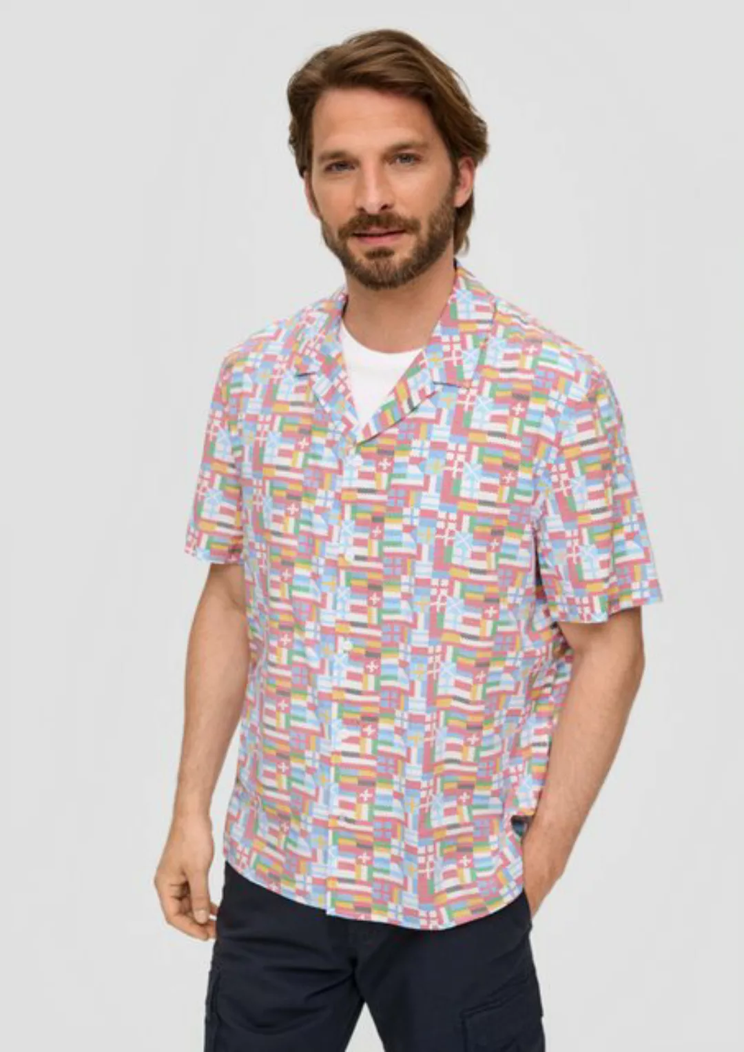 s.Oliver Kurzarmhemd Kurzarmhemd aus Baumwollmix günstig online kaufen