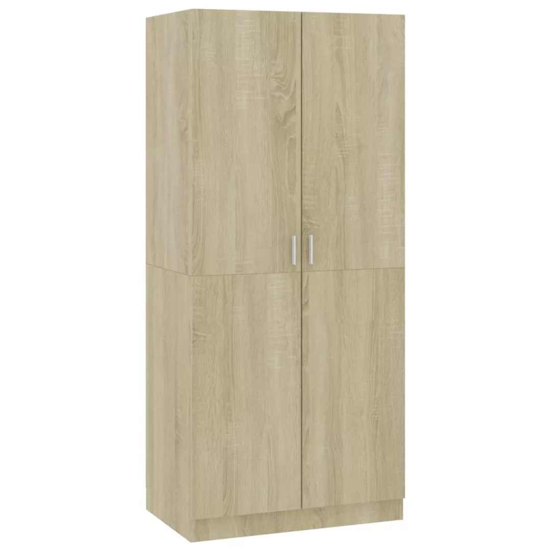 vidaXL Kleiderschrank Kleiderschrank Sonoma-Eiche 8052180 cm Spanplatte günstig online kaufen