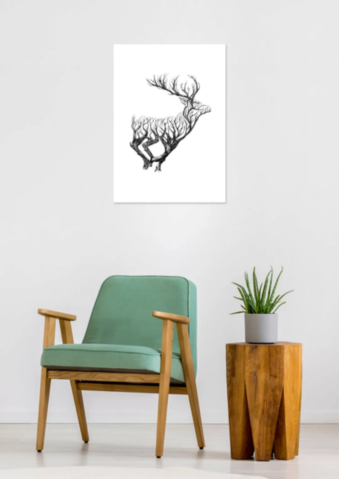 Poster Nature Wooden Deer Matt günstig online kaufen