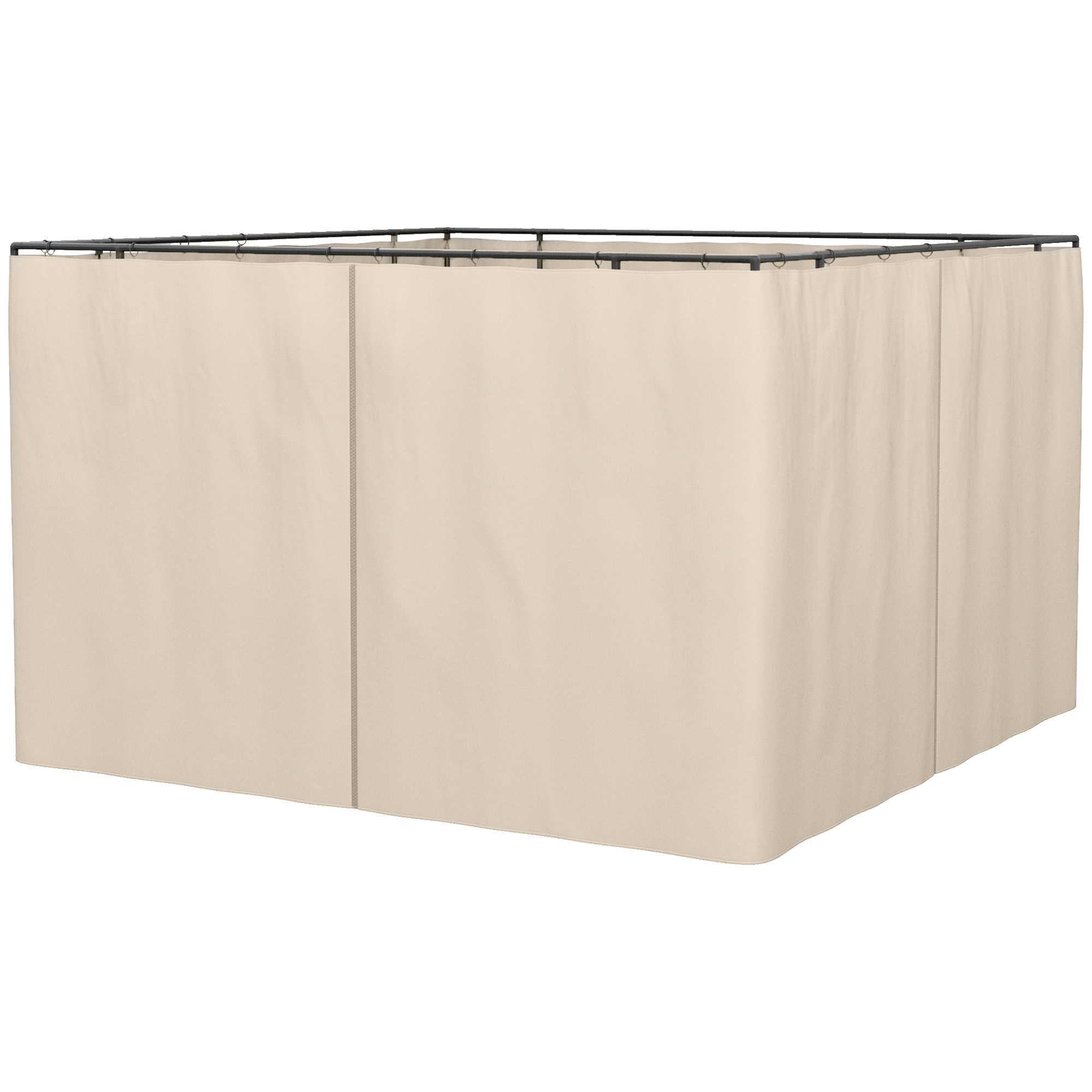 Outsunny Pavillon Seitenteile 3x3m, 302L x 205H cm, mit Haken, C-Ringe, ohn günstig online kaufen