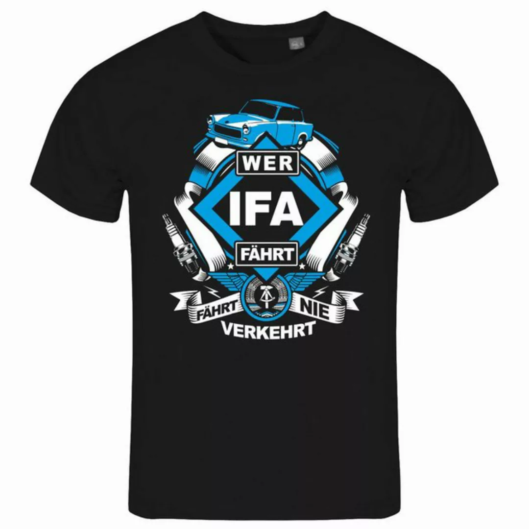 deinshirt Print-Shirt Herren T-Shirt Wer IFA fährt fährt nie verkehrt Trabi günstig online kaufen