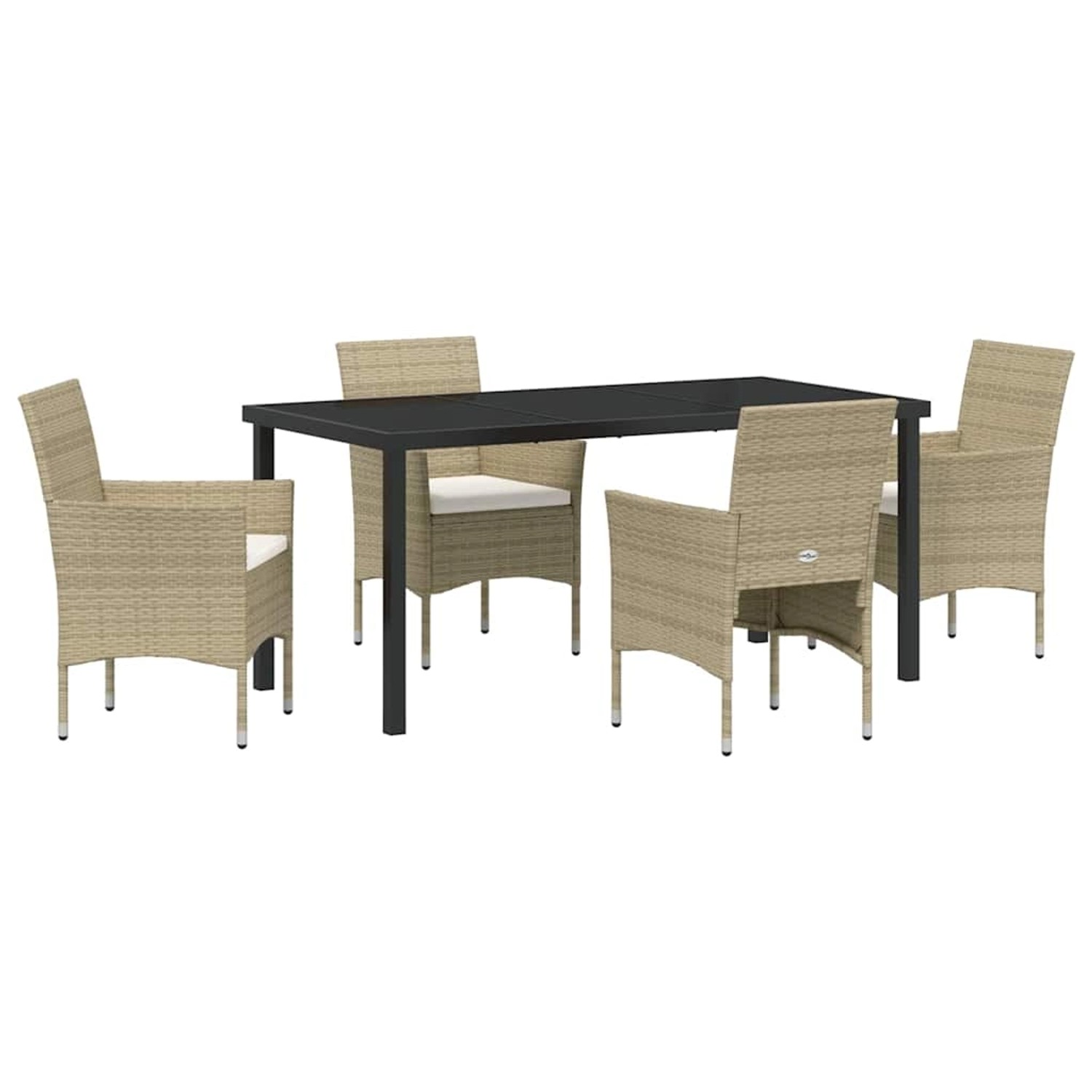 vidaXL Garten Essgruppe mit Kissen 5-Tlg Beige Poly Rattan 3379740 günstig online kaufen