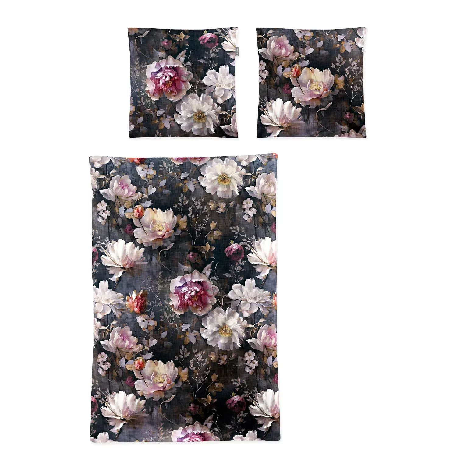 Irisette Mako Satin Bettwäsche Wave 8574-90 Blumen Rosa Grau 135x200 günstig online kaufen