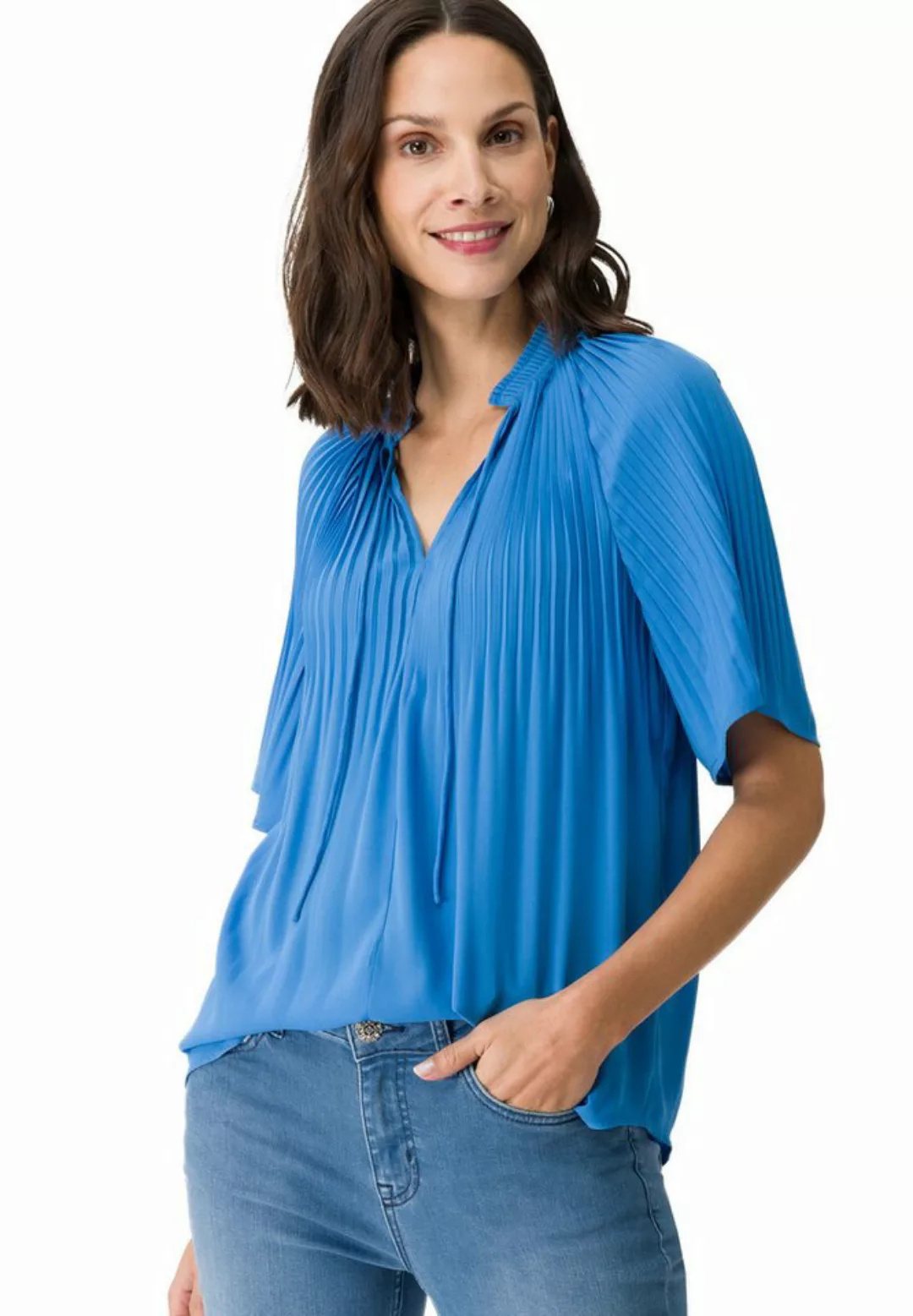 Zero Klassische Bluse "zero Bluse mit Falten" günstig online kaufen