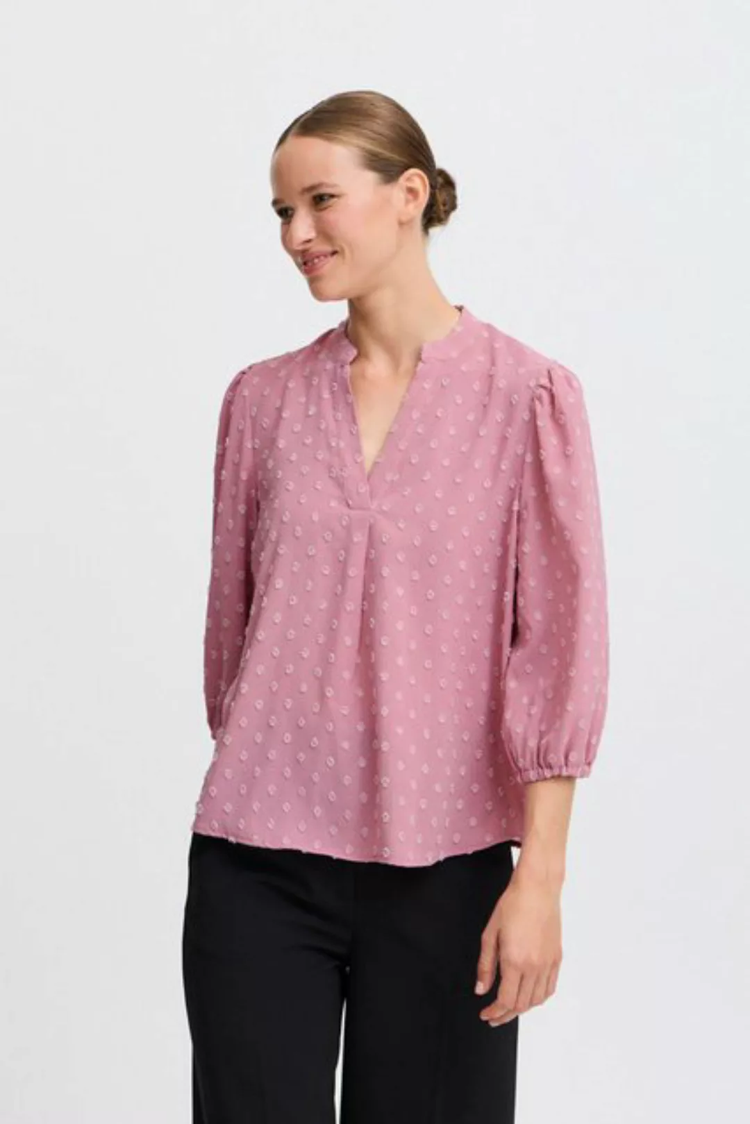 b.young Langarmbluse BYJELENA BLOUSE 2 - elegante Bluse mit kleinen Punkten günstig online kaufen