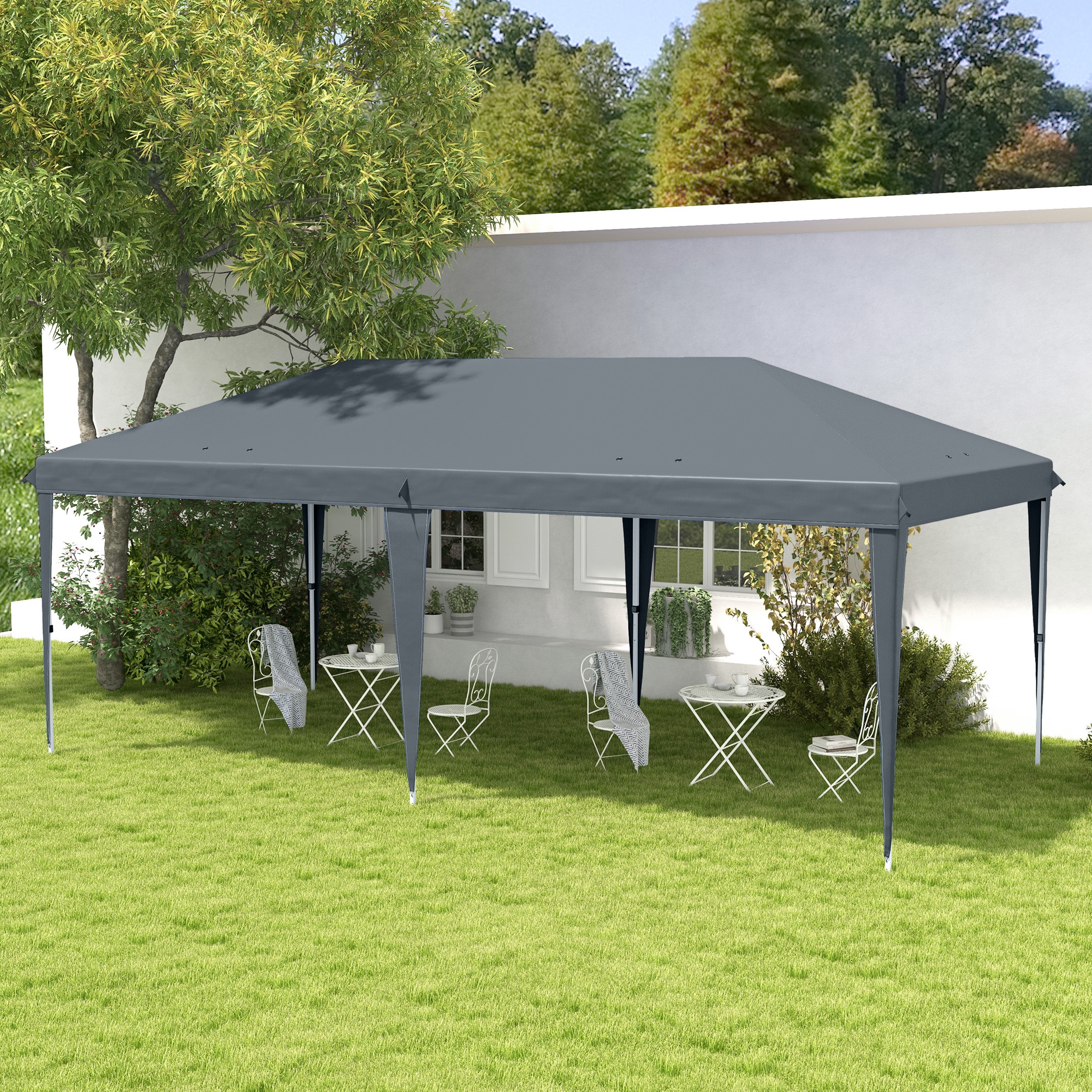 Outsunny Tonnelle 6 x 3 m Garten-Pop-Up-Faltmarkise inkl. Tragetasche aus E günstig online kaufen