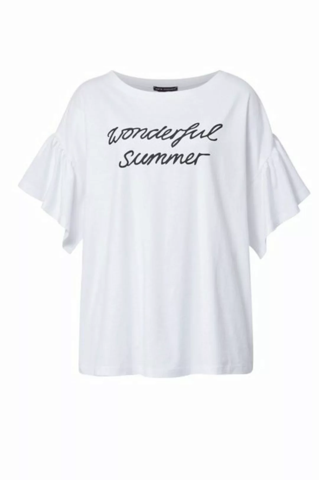 Sara Lindholm Rundhalsshirt T-Shirt oversized Schriftzug Rüschen-Halbarm günstig online kaufen