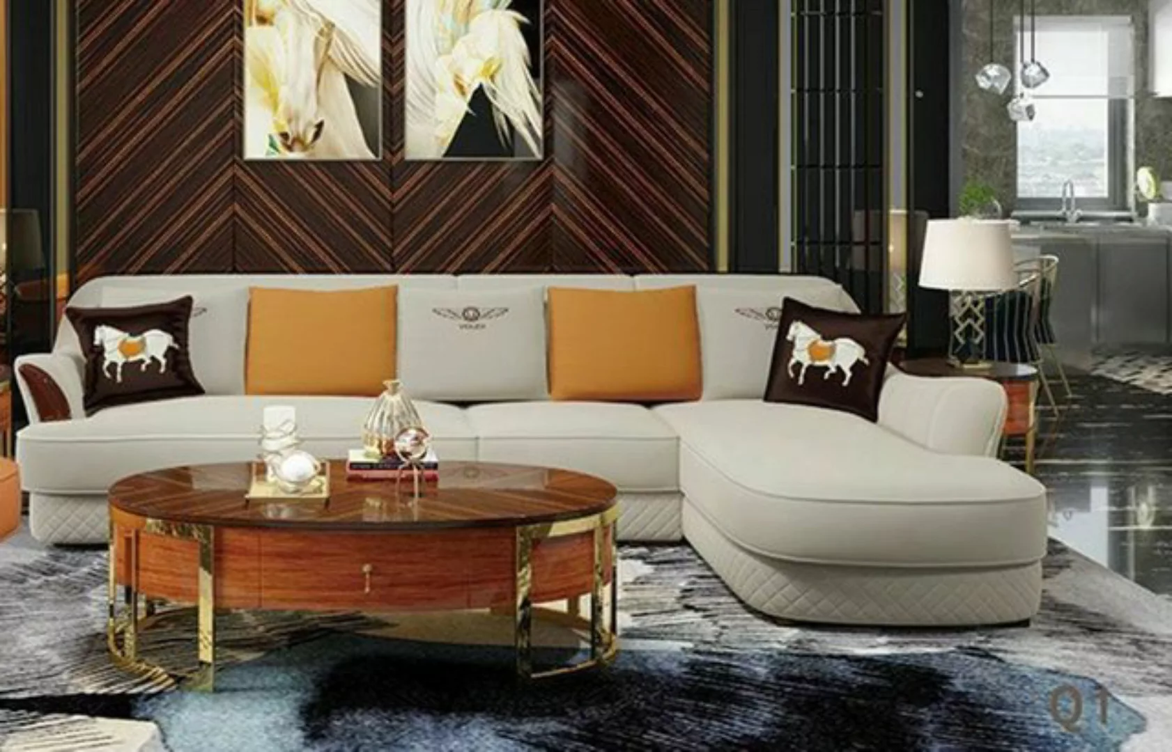 JVmoebel Ecksofa, Ledersofa Ecksofa Polster Design Sofa Modernes Sofa Eckso günstig online kaufen