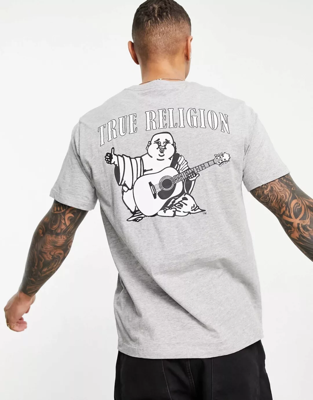 True Religion – Buddha – T-Shirt-Grau günstig online kaufen