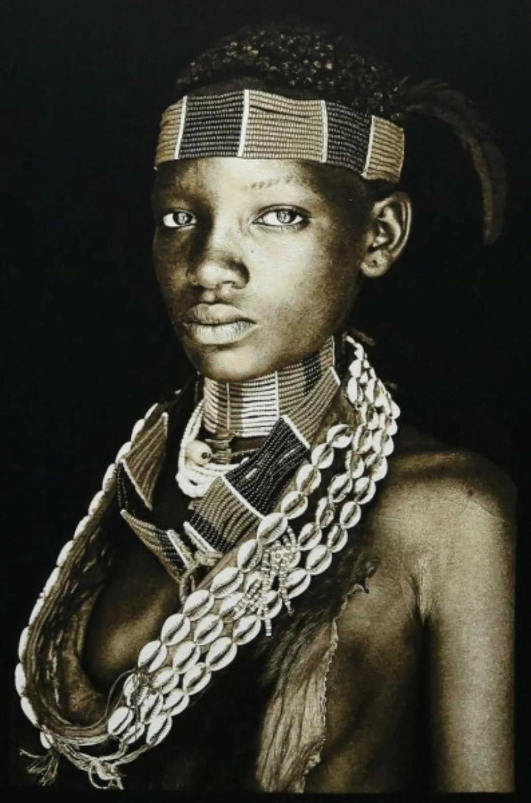 Gobelin Bild - Nyame Ruwa - Sepia ca. 125 x 195 cm gerahmt günstig online kaufen