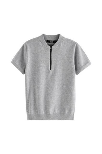 Next Polokragenpullover Strick-Poloshirt mit RV-Kragen 100 % Baumwolle (1-t günstig online kaufen