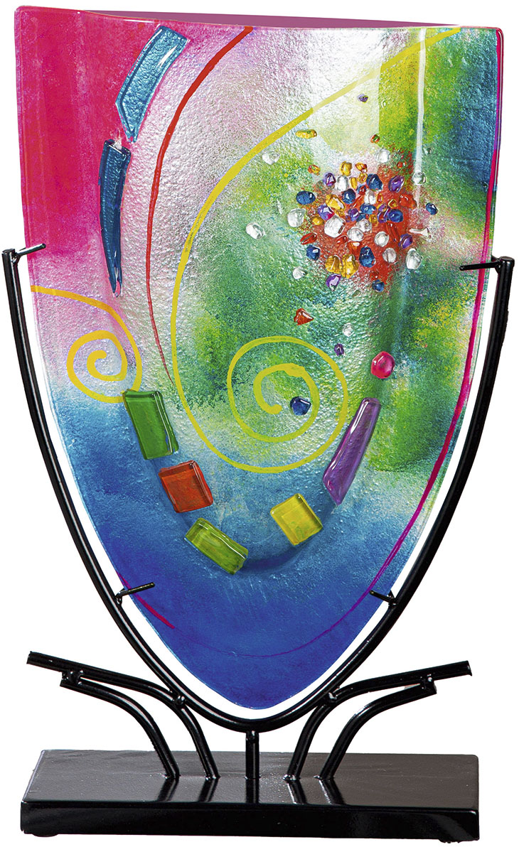 Casablanca by Gilde Tischvase "Vase oval Cool blau; pink H. 49 cm", (1 St.) günstig online kaufen