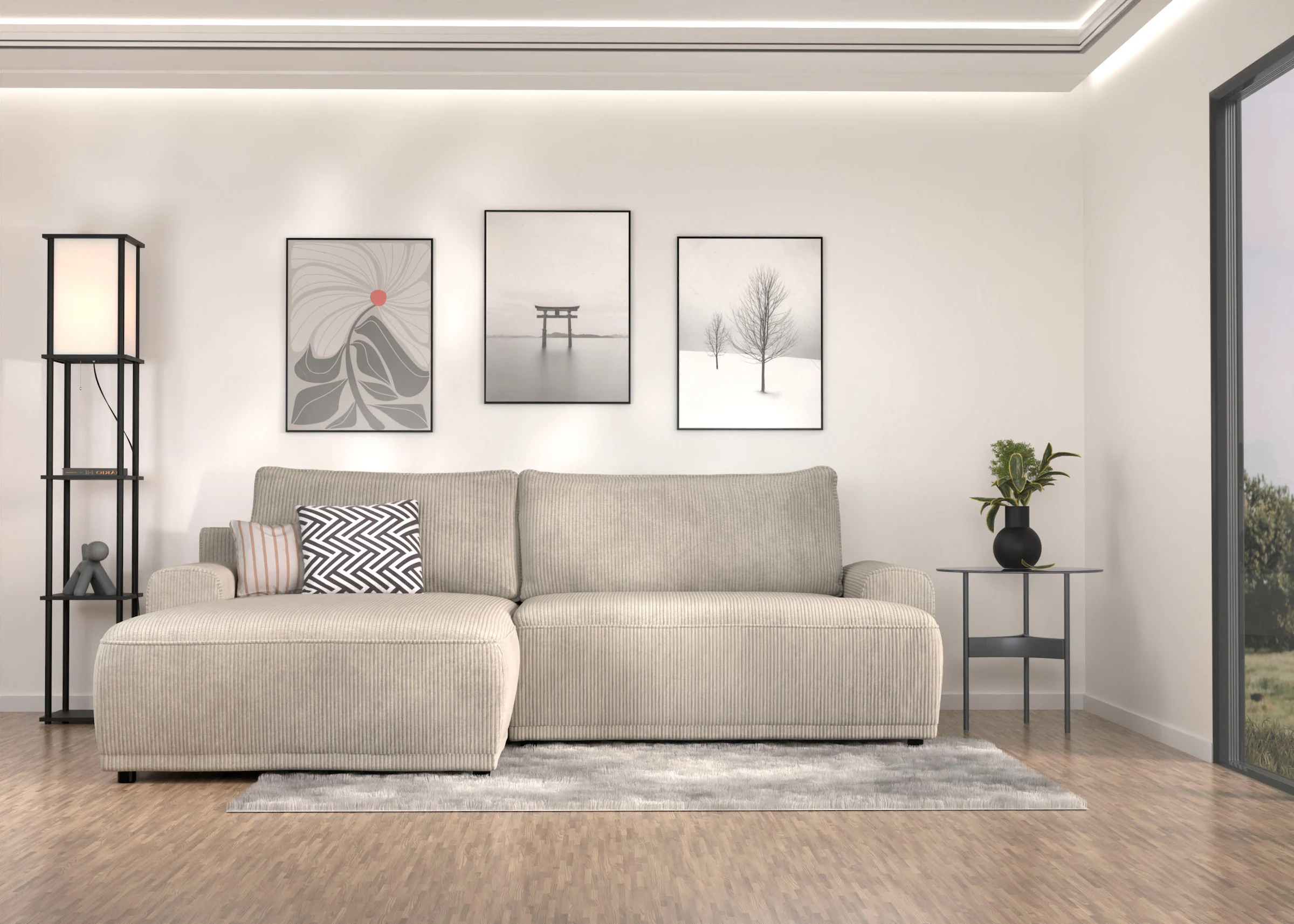 TRENDMANUFAKTUR Ecksofa "Fordon, Schlafsofa mit Bettkasten, Couch in L-Form günstig online kaufen