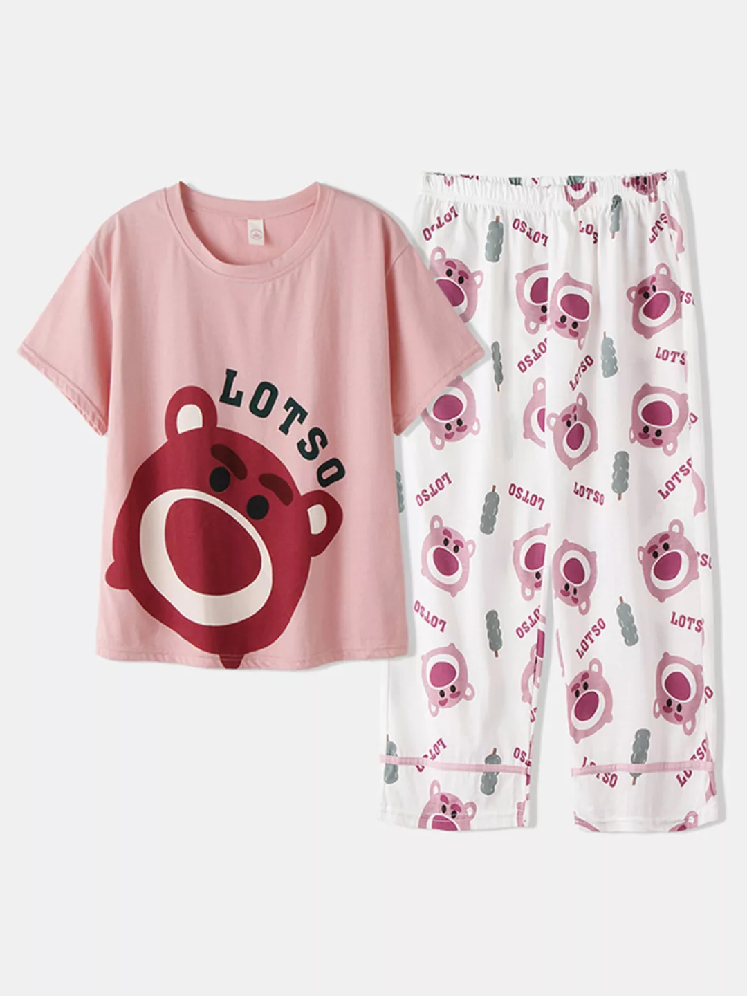 Damen Niedlicher Pyjama Kurzes Set Bears Print Lässige Nachtwäsche aus Baum günstig online kaufen