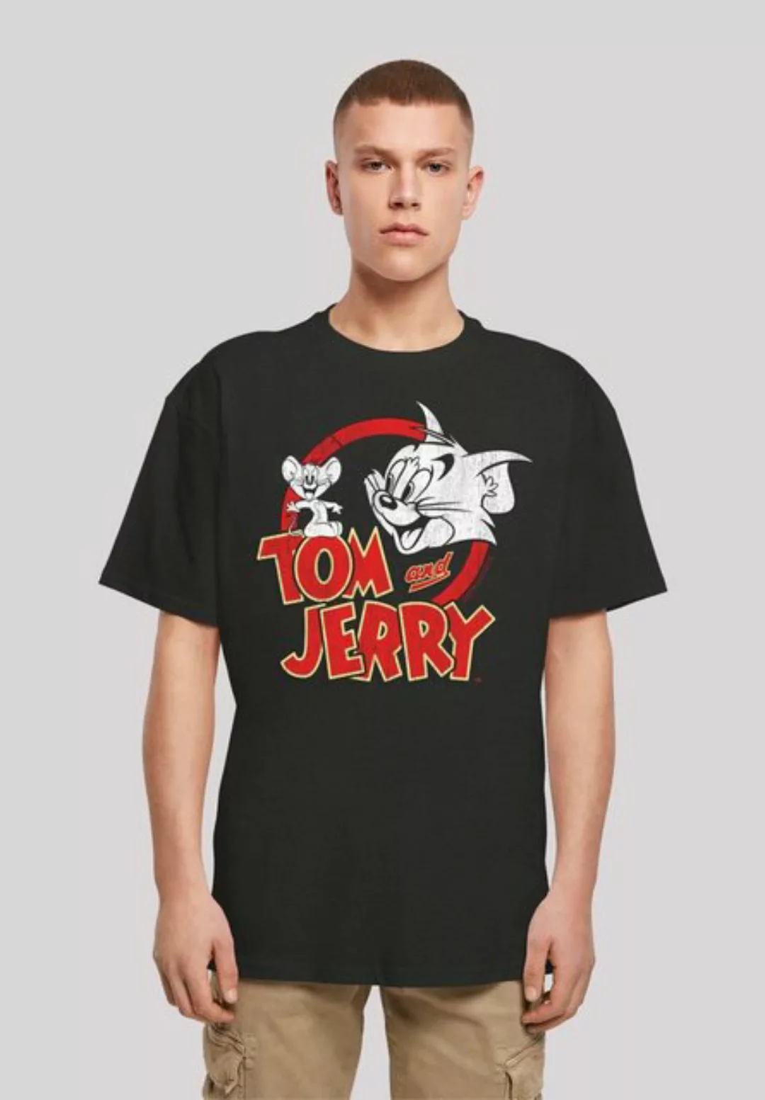 F4NT4STIC T-Shirt Tom And Jerry Distressed Logo Print günstig online kaufen