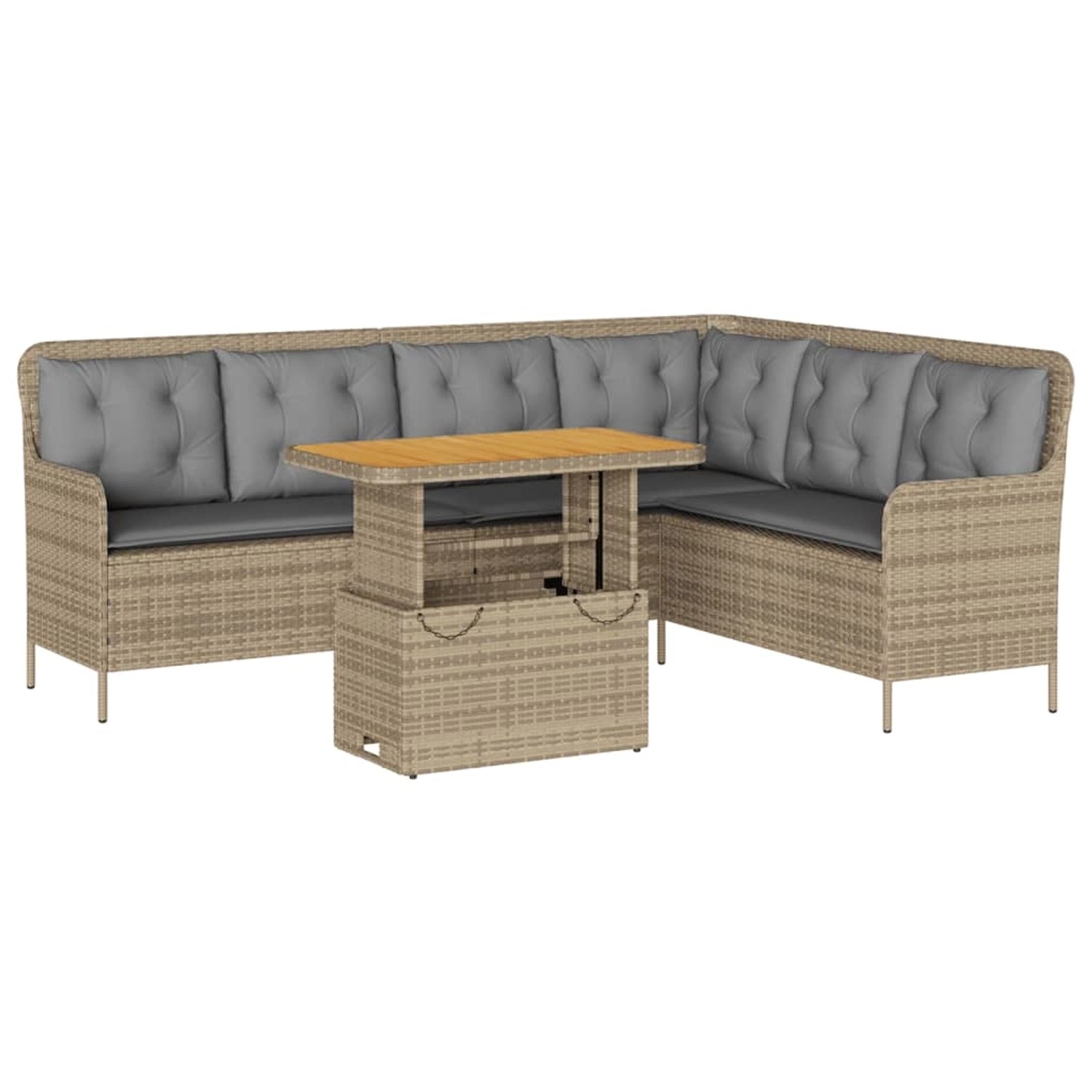 vidaXL 2-Tlg Garten-Sofagarnitur mit Kissen Beige Poly Rattan 3262089 günstig online kaufen