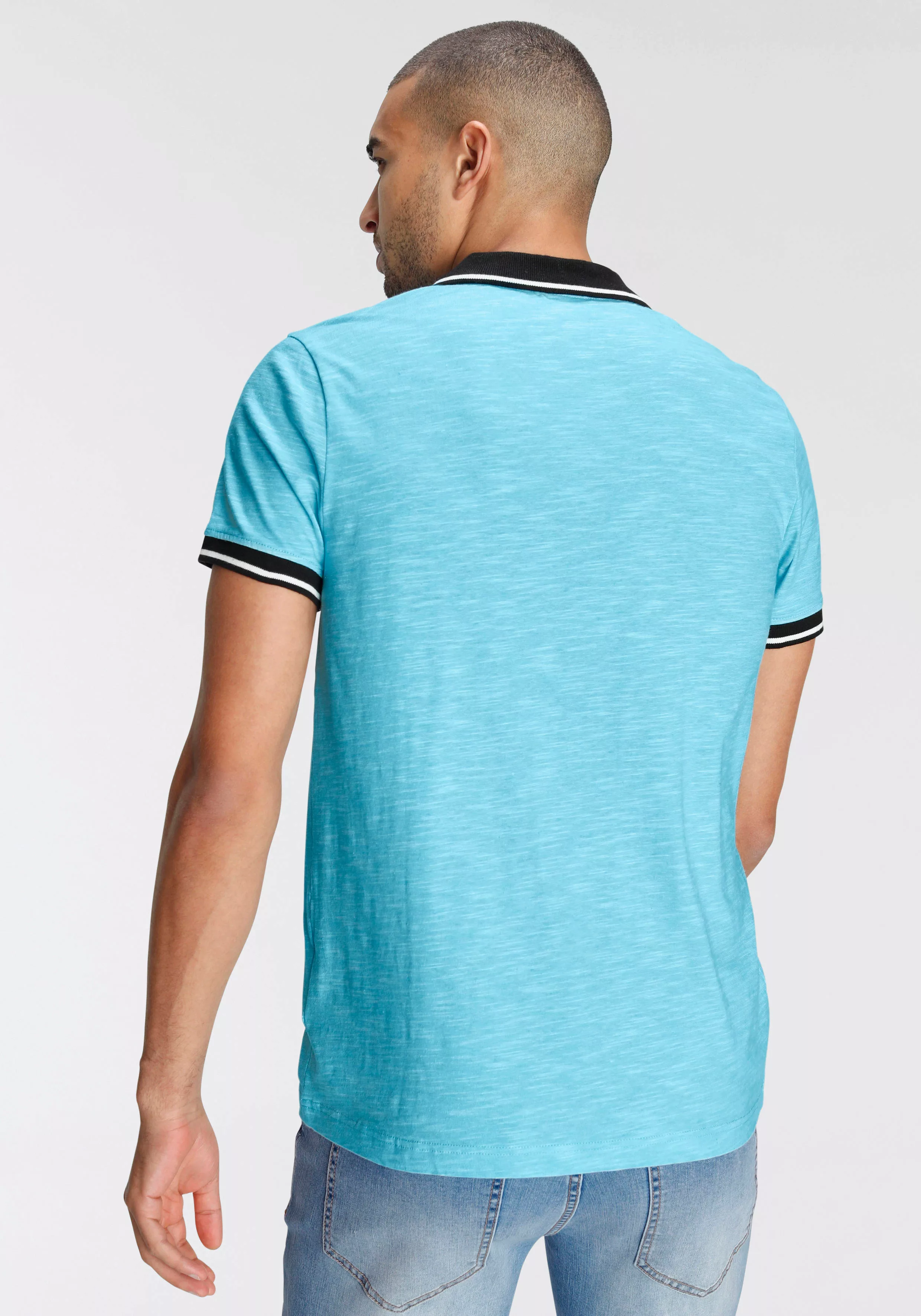 AJC Poloshirt, mit kontrastfarbenen Details an Kragen und Ärmeln günstig online kaufen
