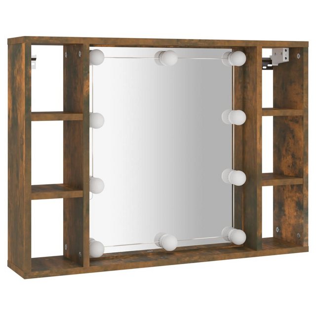 vidaXL Badezimmerspiegelschrank Spiegelschrank mit LED Räuchereiche 76x15x5 günstig online kaufen