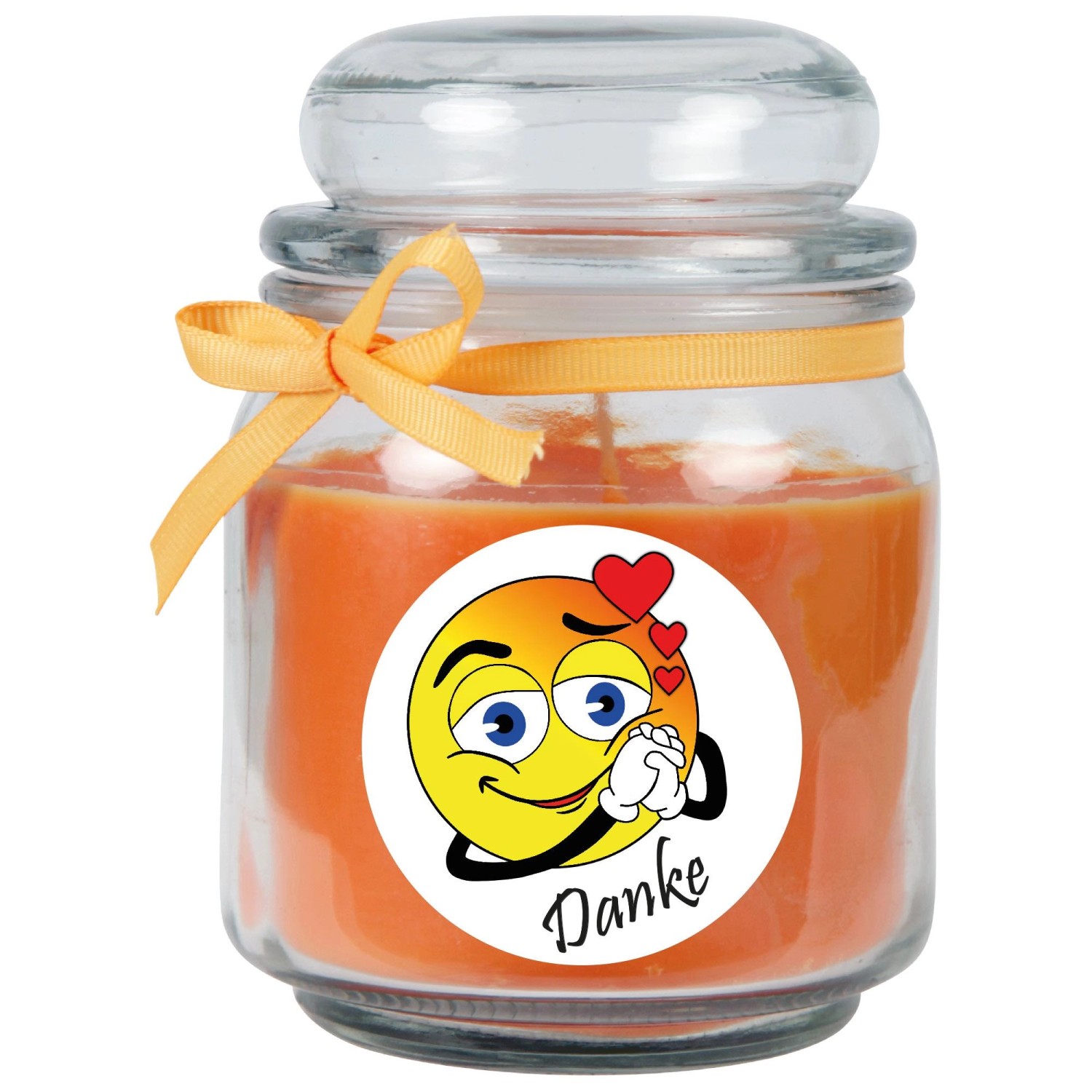 HS Candle Duftkerze & Bonbon Glas Danke Orange Honigmelone günstig online kaufen