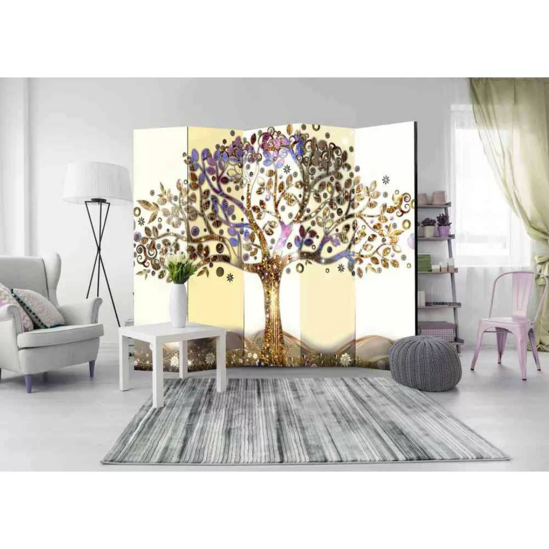 Trennwand Paravent mit blühendem Baum 225 cm breit günstig online kaufen