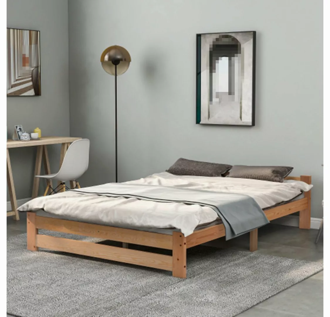 XDeer Jugendbett Massivholzbett Futonbett Massivholz Natur Bett aus mit Kop günstig online kaufen