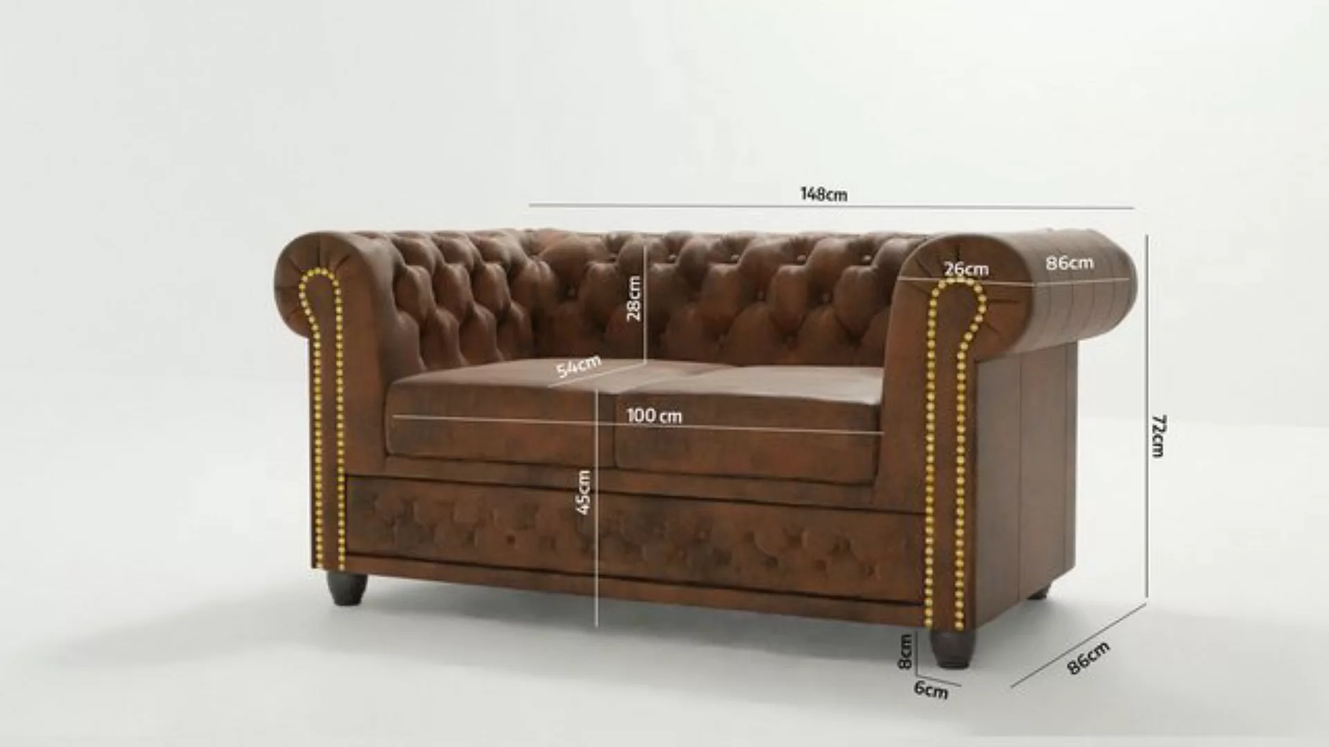 S-Style Möbel Polstergarnitur Chesterfield Anton mit Schlaffunktion 3+2+1 m günstig online kaufen