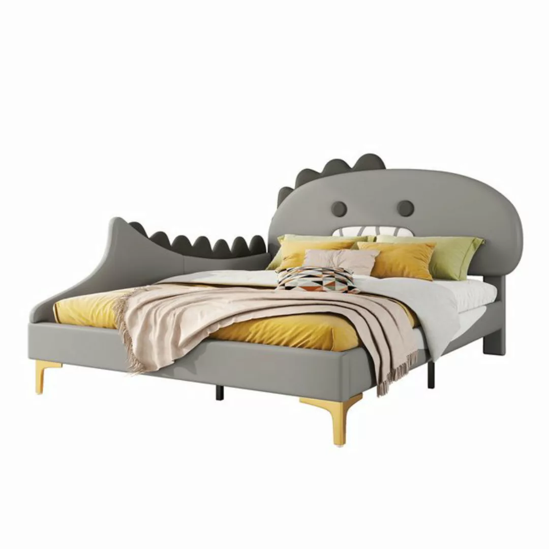 MODFU Kinderbett Funktionsbett, Flachbett (Cartoon Dinosaurier Form, kunstl günstig online kaufen