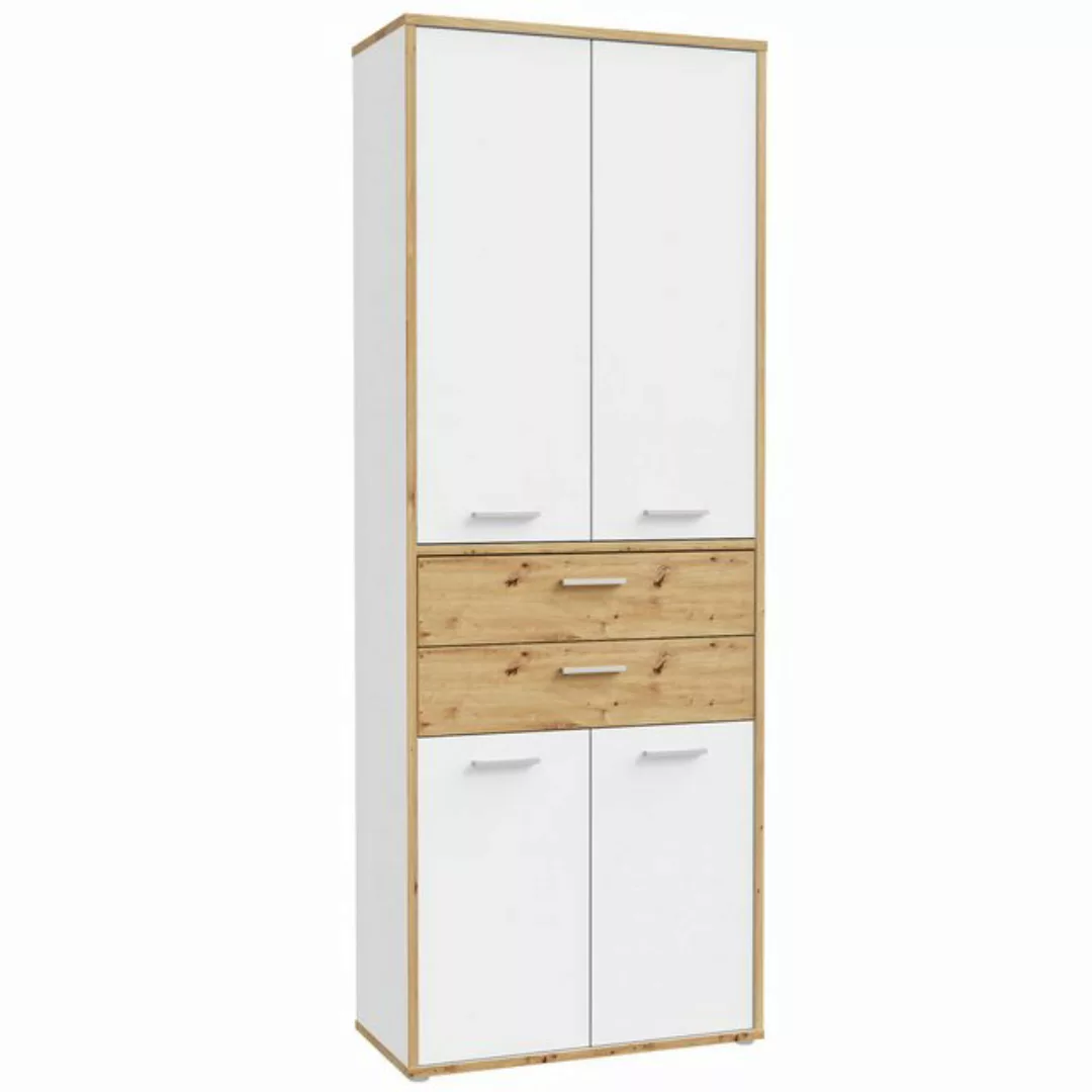 expendio Aktenschrank Keilo 2 Weiß / Artisan Oak Nb., 85x227x42 cm günstig online kaufen