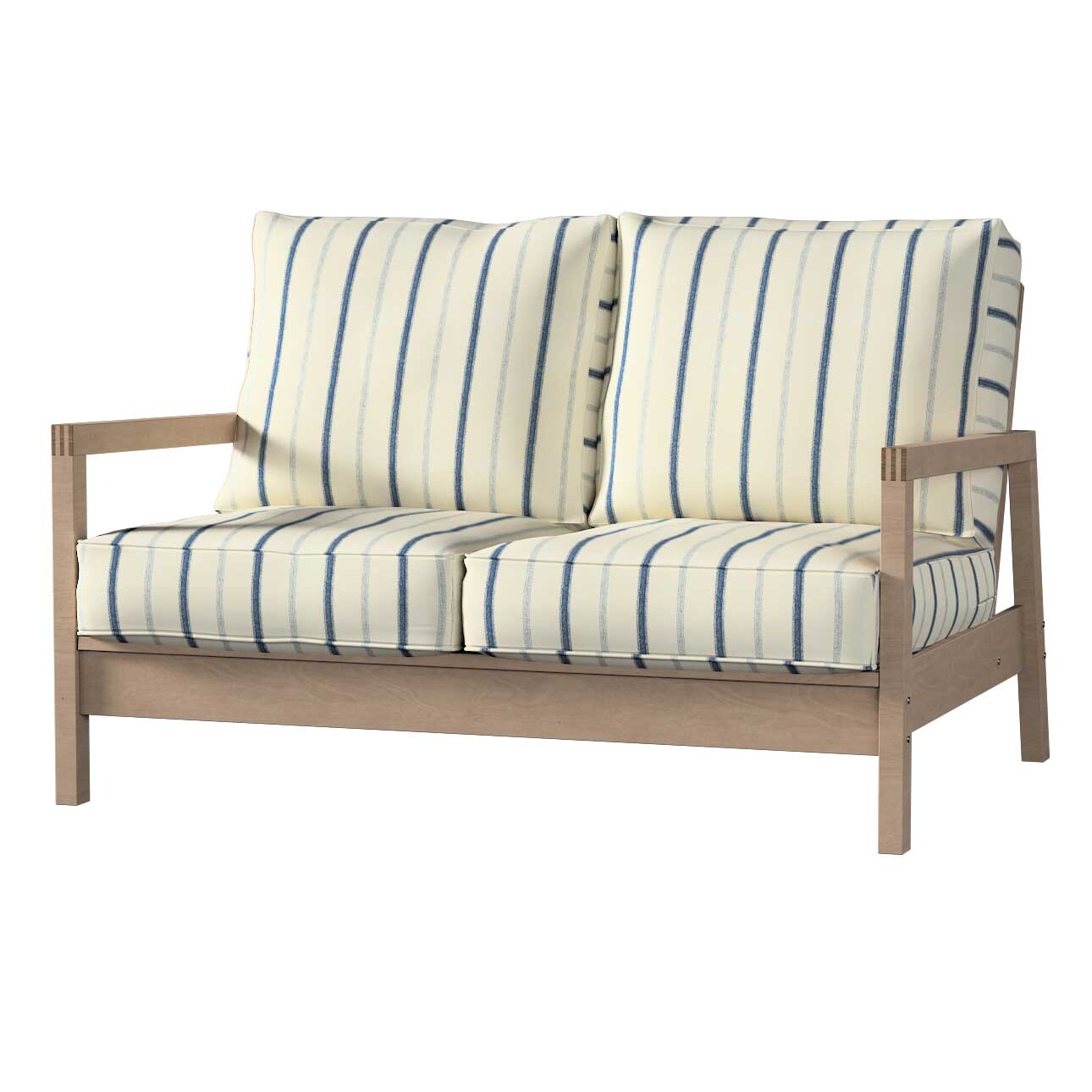 Bezug für Lillberg 2-Sitzer Sofa, creme- blau gestreift, Sofahusse, Lillber günstig online kaufen