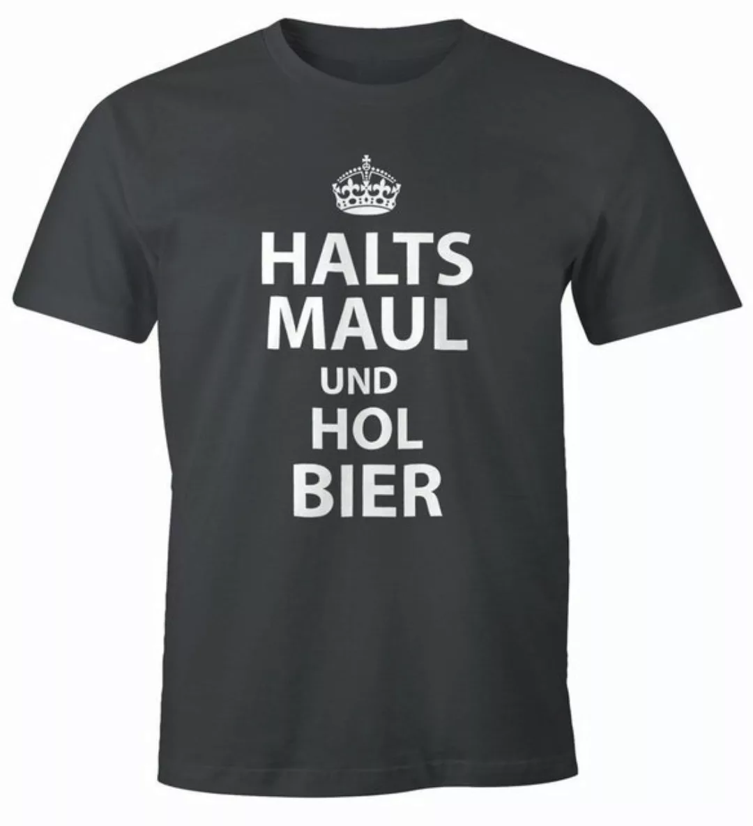 MoonWorks Print-Shirt Herren T-Shirt Halts Maul und hol Bier Fun-Shirt mit günstig online kaufen