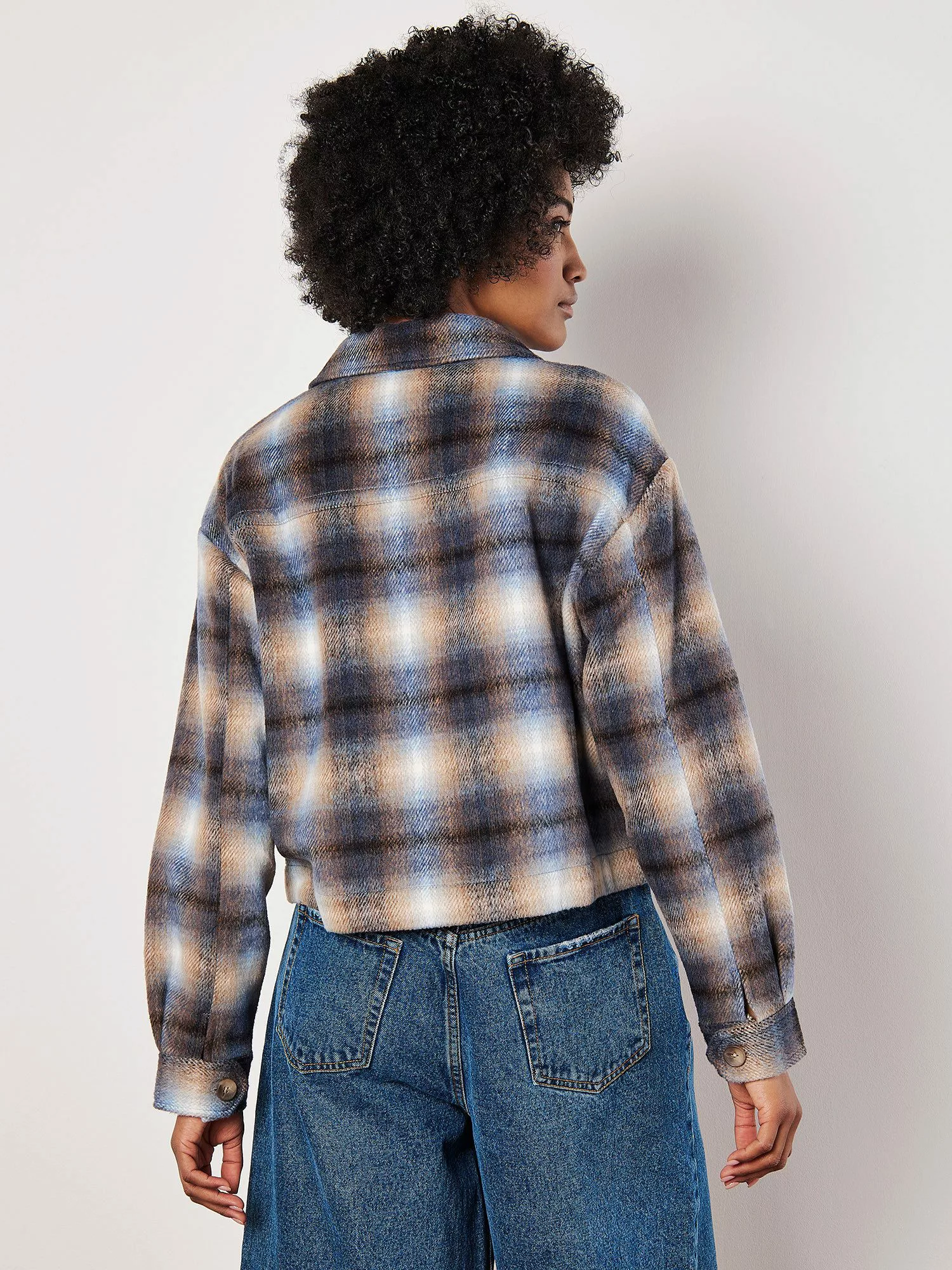Apricot Kurzjacke Brushed Check Cropped Jacket, günstig online kaufen