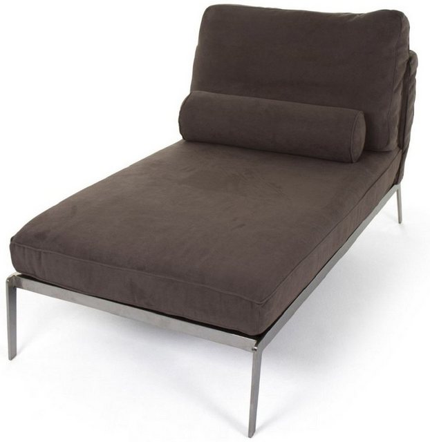 Casa Padrino Chaiselongue Luxus Wildleder Chaiselongue Braun / Silber 160 x günstig online kaufen