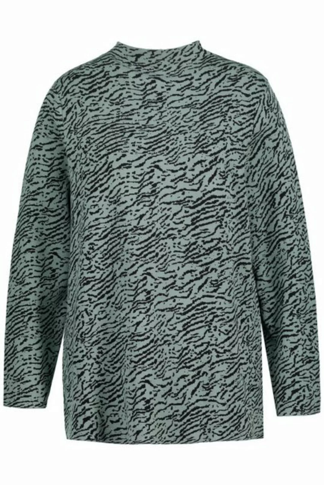 Ulla Popken Strickpullover Pullover Zebra-Design Stehkragen Langarm günstig online kaufen